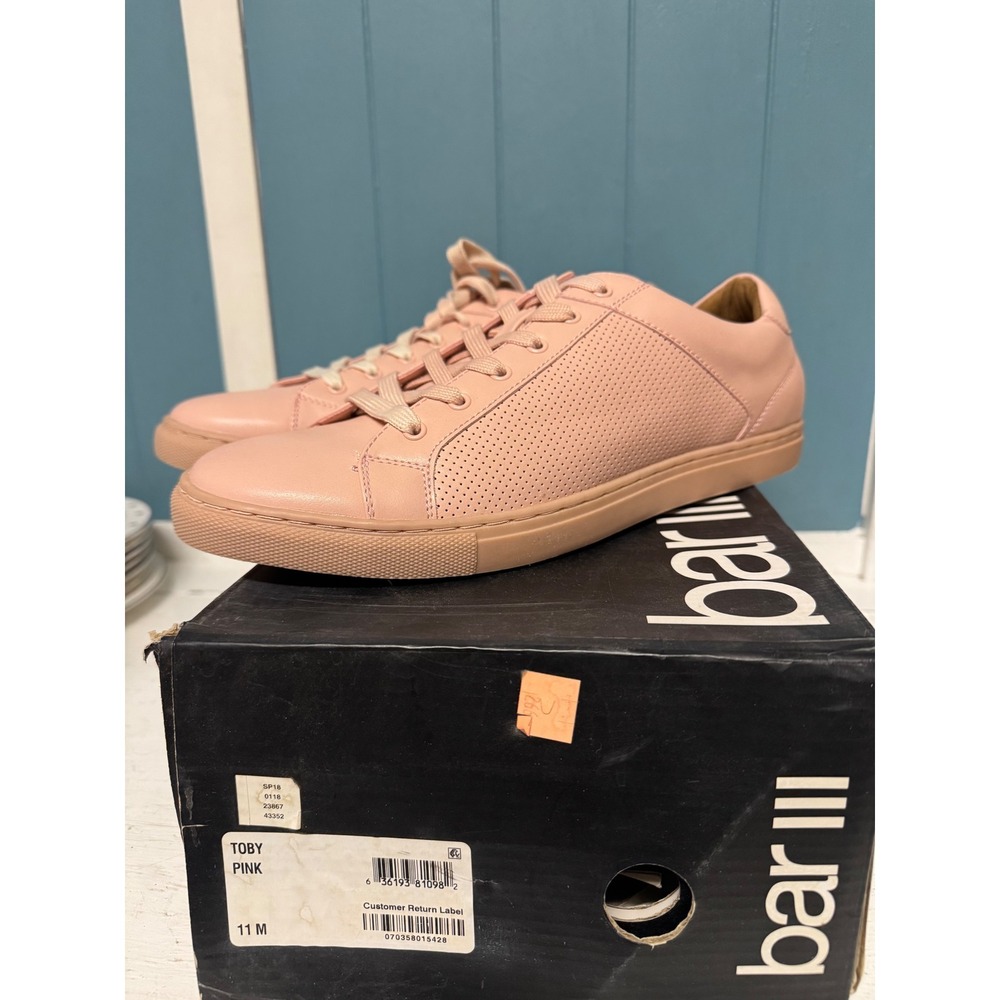 Bar‎ III Toby Pink Low Top Perforated Sneakers Mens Size 11 M Casual Shoes